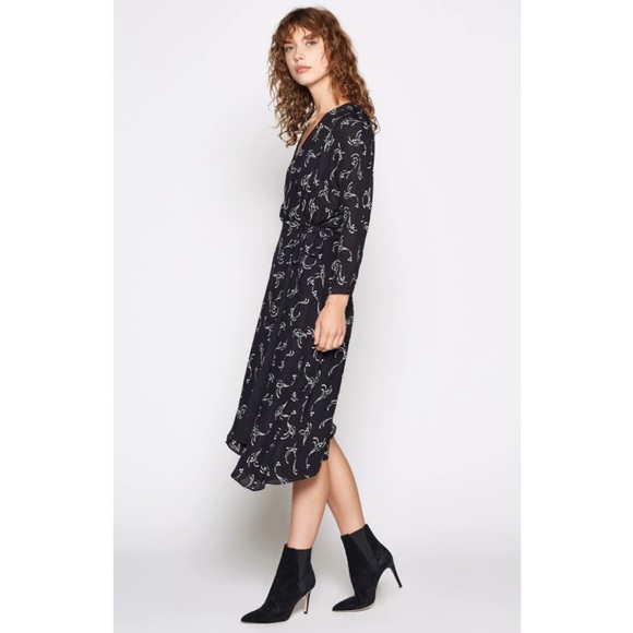 JOIE • Acantha Asymmetrical Wrap Silk Dress - Picture 5 of 16